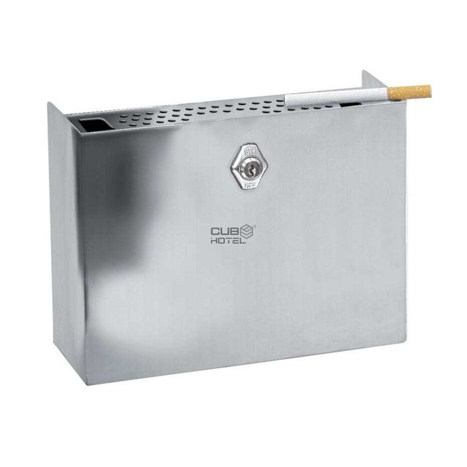 Stainless Steel Outdoor Wall Ashtray with Key
